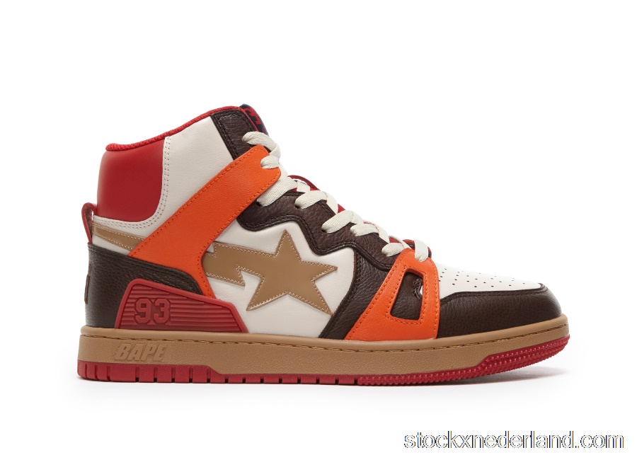 A Bathing Ape Bape Sta 93 Hi Red Orange Light Sand001FWG701034X