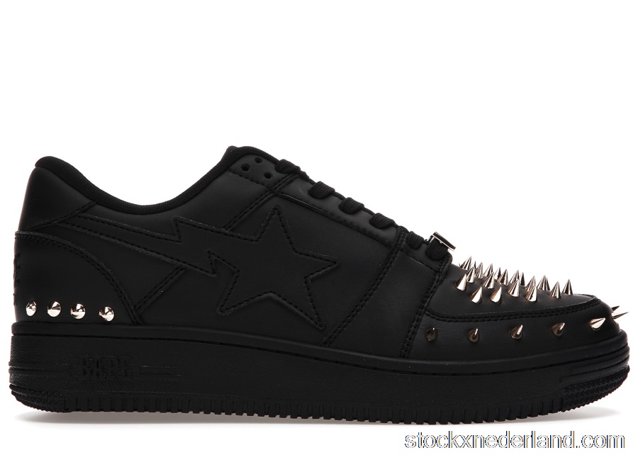 A Bathing Ape Bape Sta Low Black Gold Studded