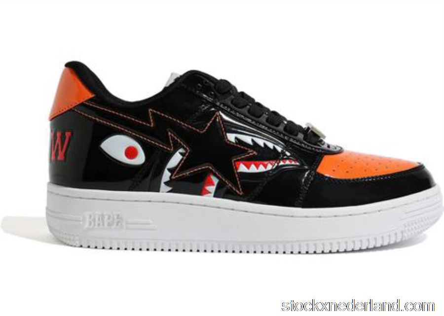 A Bathing Ape Bape Sta Low Mad Shark Black Orange