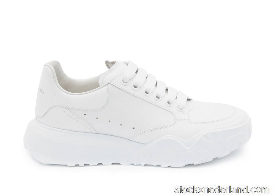Alexander McQueen Court Trainers White Leather (W)633915WIA989000