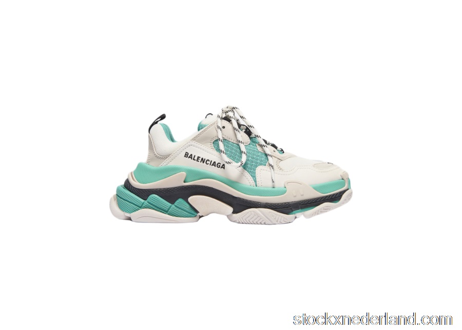 Balencaiga Triple S White Grey Turquoise (W)524039W09OH3005