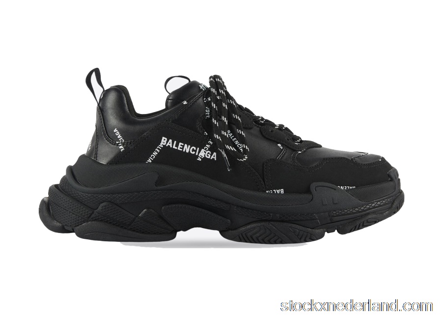 Balenciaga All Over Logo Triple S Black (W)524039W2FA11090
