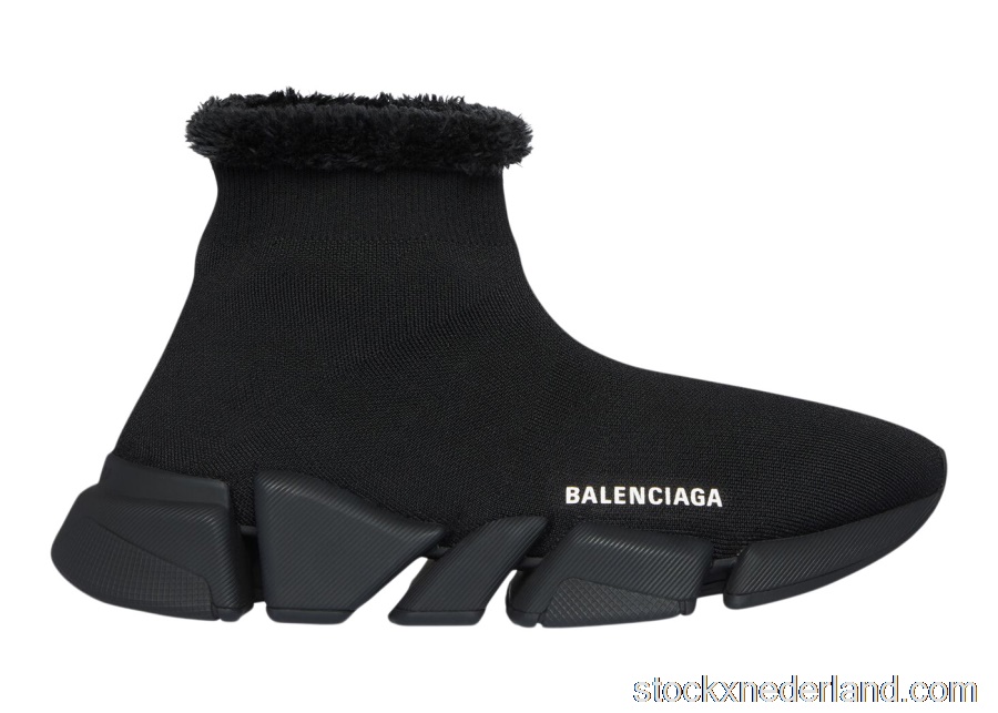 Balenciaga Speed 2.0 Recycled Fake Fur Black (W)669789W2DI31000