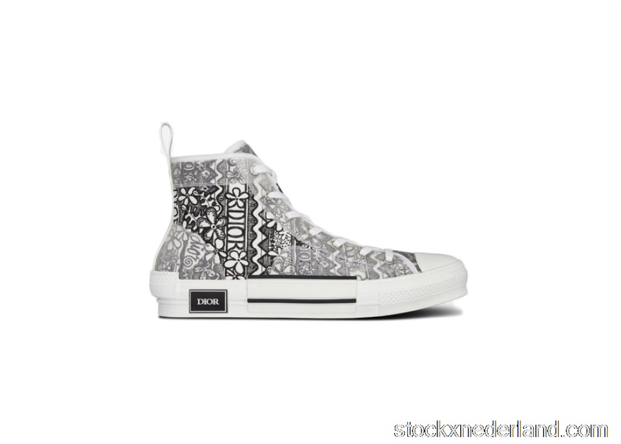 Dior And Shawn B23 High Top Black White Embroidery3SH118ZCO_H169