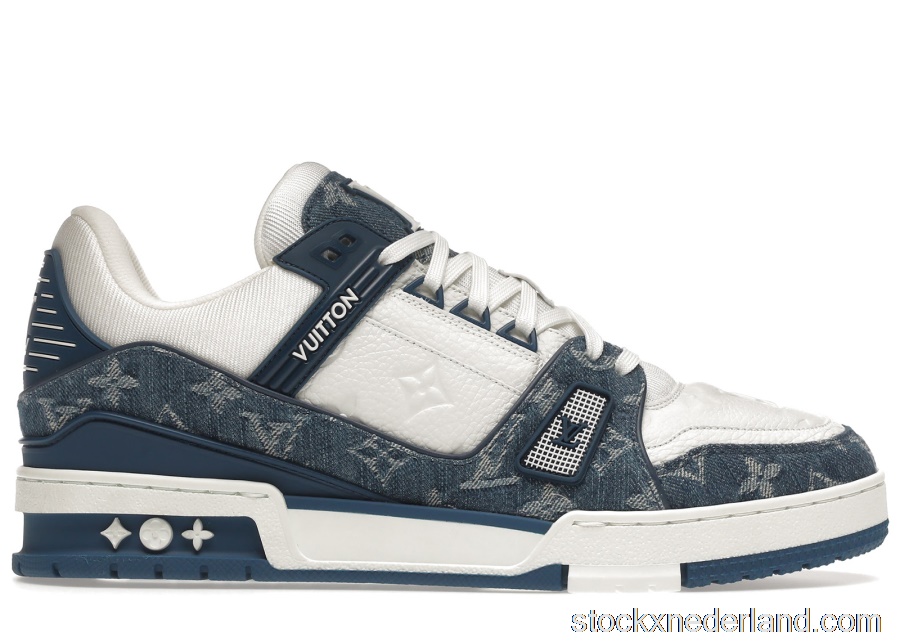 Louis Vuitton LV Trainer Monogram Denim White Blue1A9JGZ / 1A9JGU